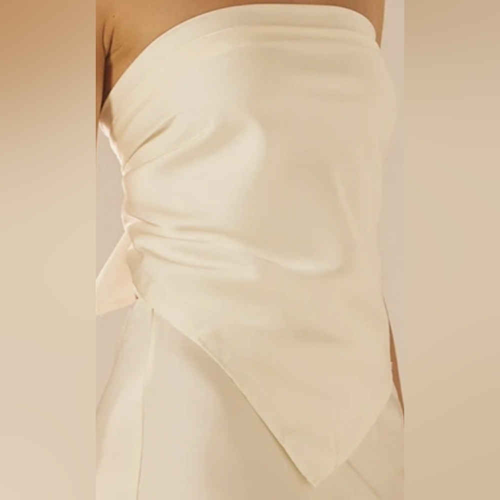 Peppermayo Mixed Signals Satin Scarf Top - Pearl